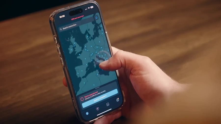 Nordvpn app interface on mobile device 5